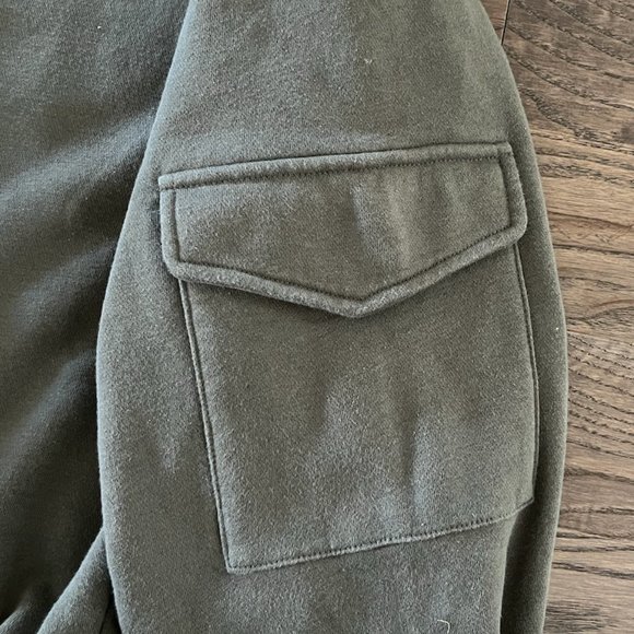 H&M Army Green Stand Up Collar Sweatshirt: SMALL - Picture 5 of 5